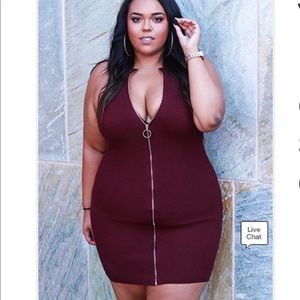 Forever 21 Wine colored ribbed dress NWOT